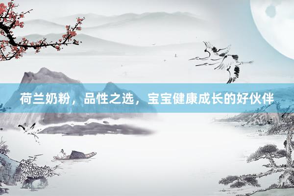 荷兰奶粉，品性之选，宝宝健康成长的好伙伴